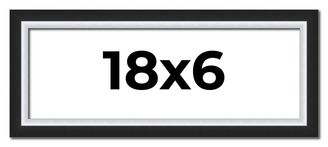 Panoramic Flat Silver Picture Frame - UV Acrylic, Foam Board Backing, Hanging Hardware